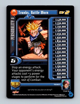 Dragon Ball GT TCG - Trunks, Battle Worn 100 LIMITED Personality Score Super 17
