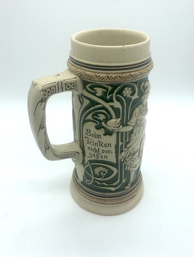 German Beer Stein. 1/2 L. Very Detailed Tavern Scene.No Lid. Numbered. Very Good - Picture 2 of 8