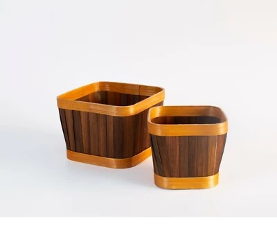 3 Sets of Wickerfield Brown Bamboo Storage Display Gift Hamper Baskets