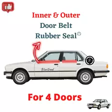 SET BMW E30 (1984-1993) Weatherstrip Outer Inner Door Belt Rubber Seal (4 Doors)