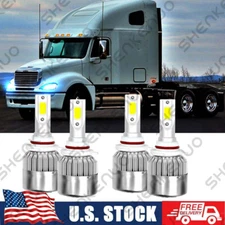 8000K Front LED Headlight Bulbs For Freightliner Columbia 05-12 High & Low Qty 4