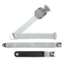 Gray Push Button Shoulder Belt - Bench Seat RetroBelt Classic Seatbelt Safety