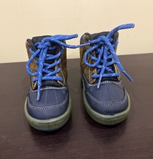Osh Kosh B Gosh Navy Blue Brown Boys Winter Duck Boots Toddler Size 23 US Size 7