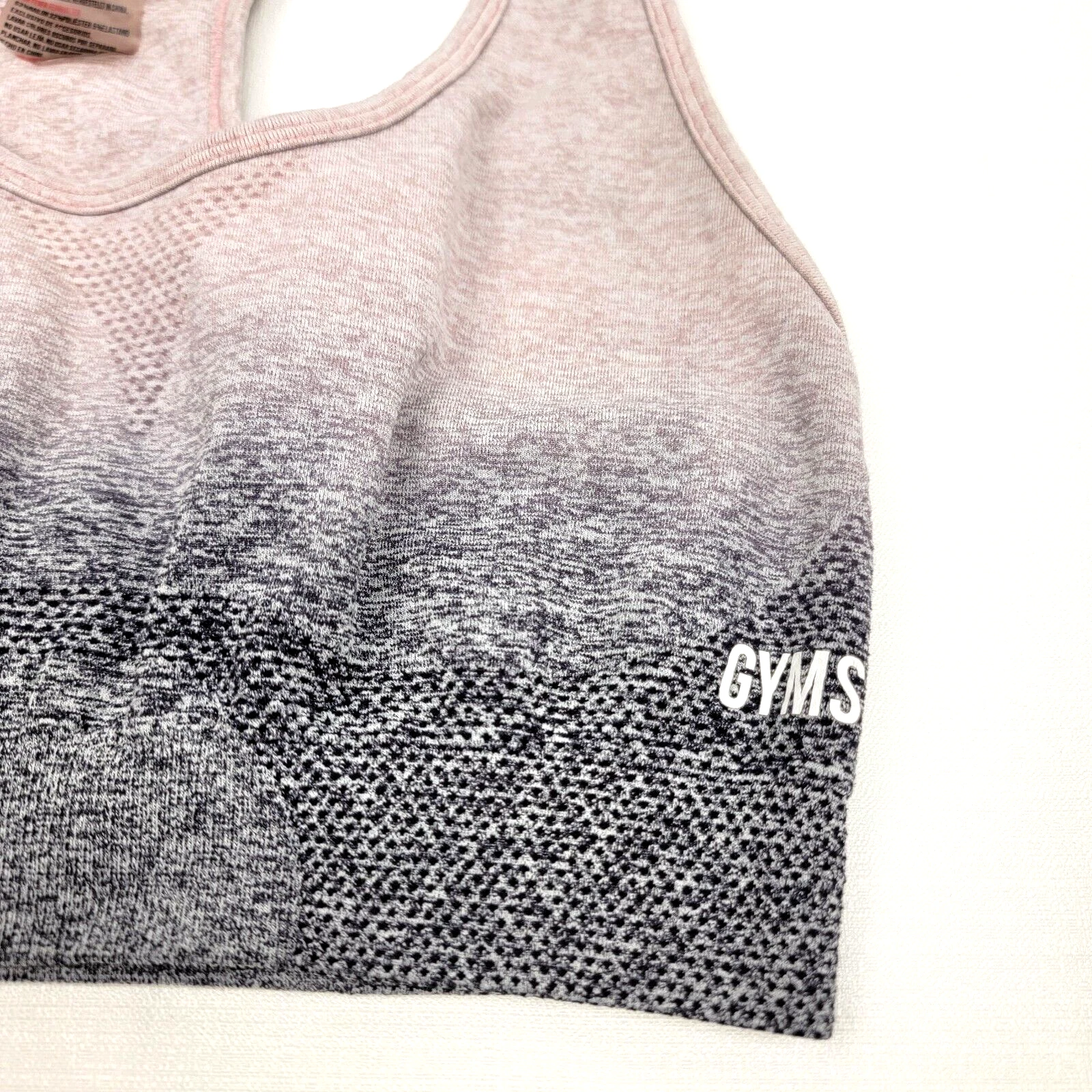 gymshark ombre gray racer back scoop neck tank-bra