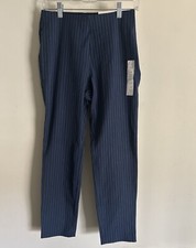 A New Day Women  s Skinny Ankle Pants Navy Stripe 4R New