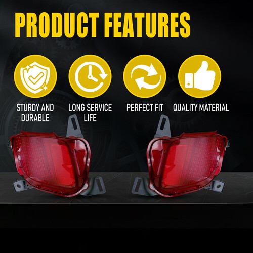 For Toyota 2014-2019 Highlander Rear Bumper Reflector Lamp Case Red Lens Pair - Picture 9 of 11