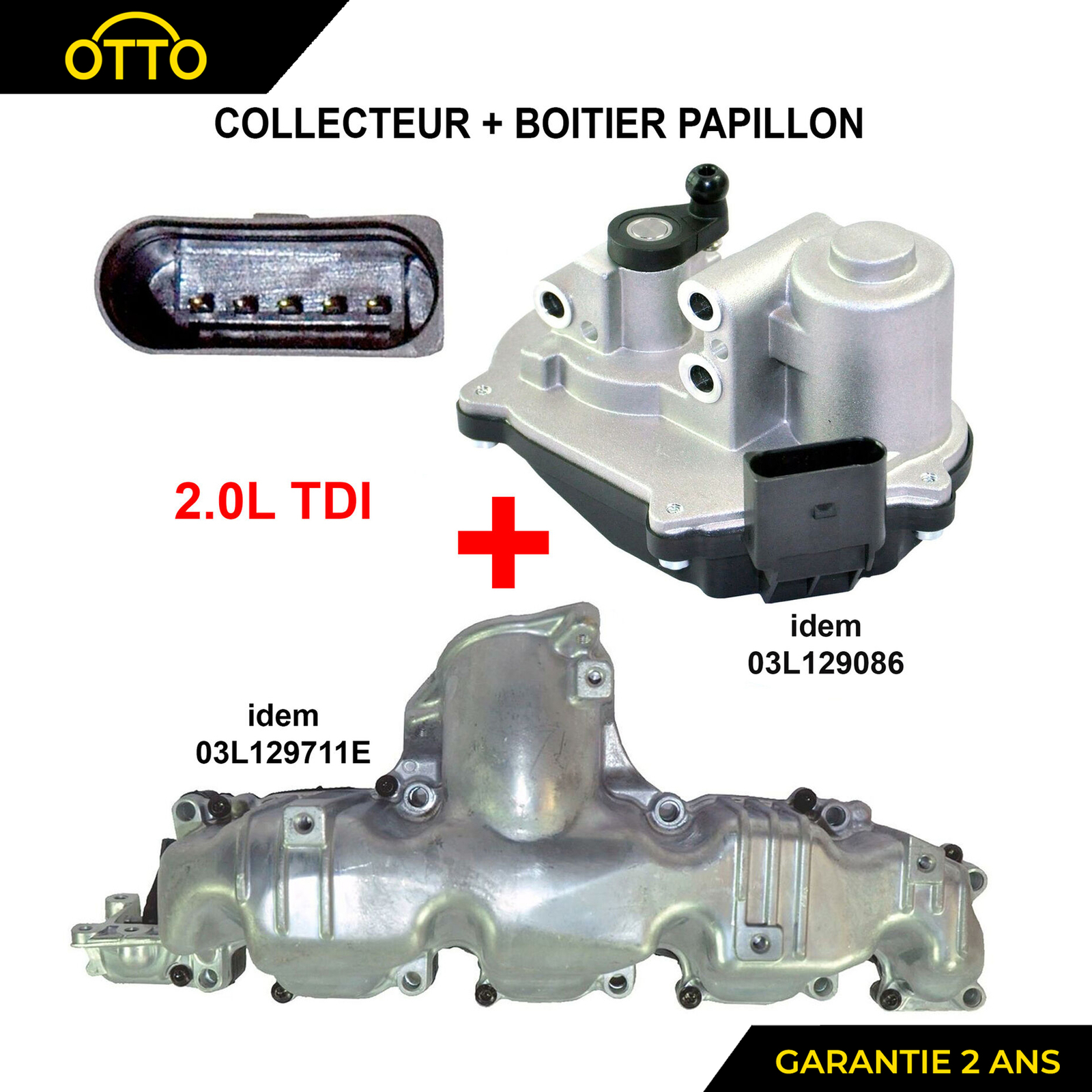 Actionneur de volet et collecteur d'admission pour Skoda Octavia 2.0 TDI