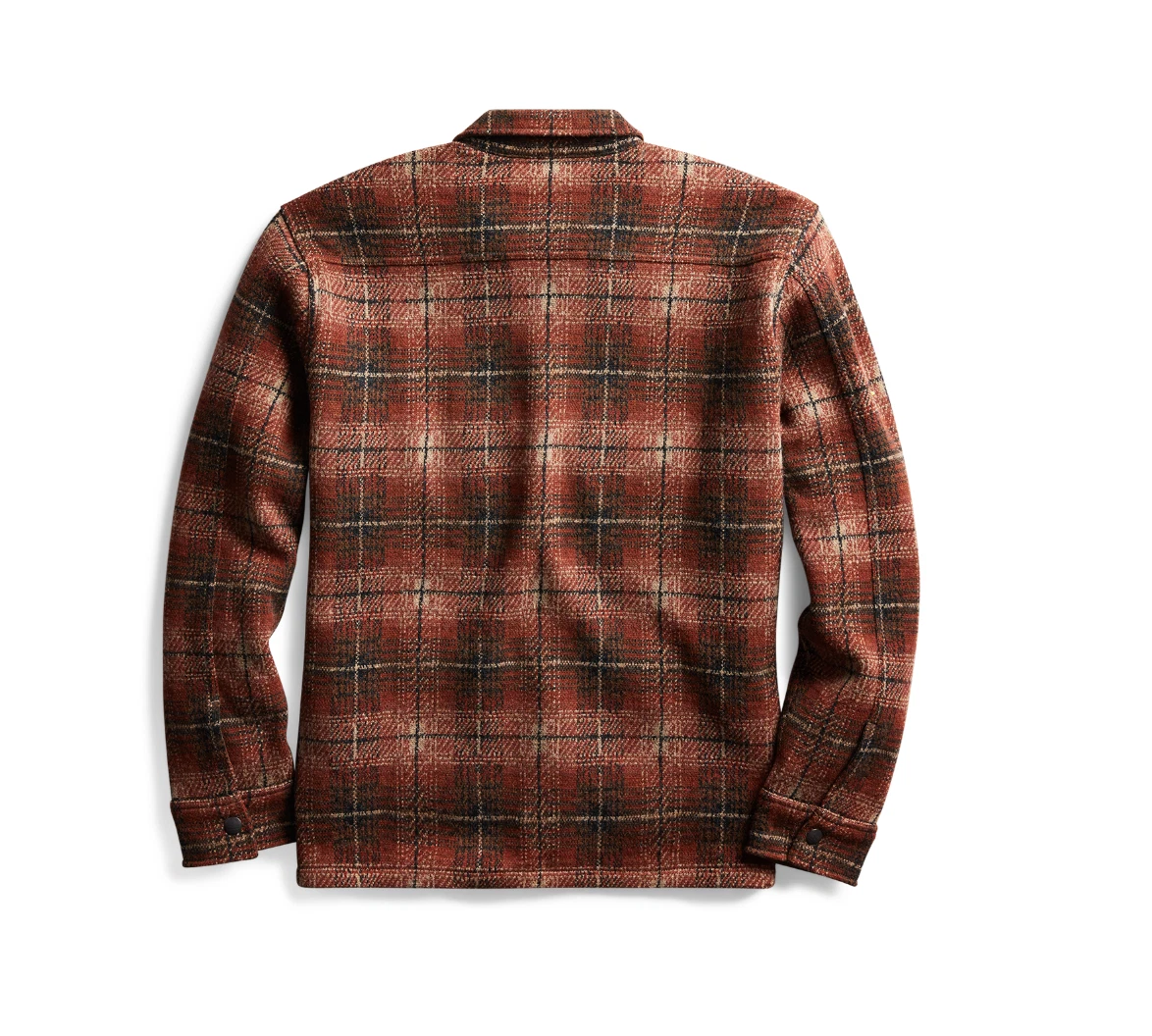 RRL Ralph Lauren Wool Cashmere Blend Plaid Red Overshirt Jacket 