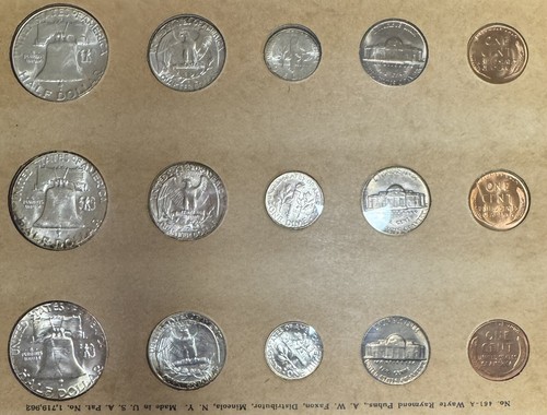 NICE 1954-PDS SILVER U.S. MINT SET IN WAYTE RAYMOND HOLDER FREE U S SHIPPING - Picture 4 of 4