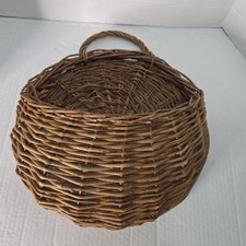 Wall Hanging Pocket Basket Woven Wicker Rusti...