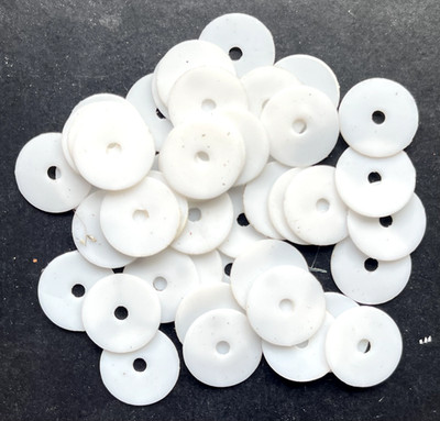 Teflon (PTFE) P.T.F.E. Unterlegscheiben - 12,7 mm O/D x 2,2 mm I/D x 0,6 mm Thk, verschiedene Q's
