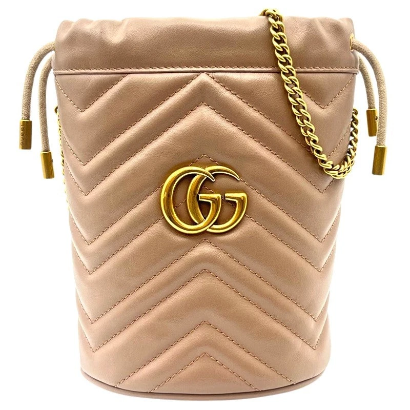 Mini sac seau GUCCI GGMarmont 575163 rose beige GD Hardware #2188