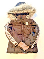 Calvin Klein Jeans Girls' Black Hooded Puffer Jacket Size 4 Brand New w/ Tags