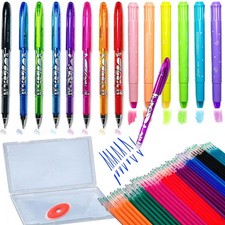 55 Pcs Aesthetic Highlighter and Erasable Pen Set, including 6 Multicolor