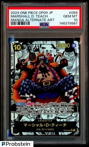 2024 One Piece OP09 Japanese #093 Marshall D. Teach Manga Alternate Art PSA 10