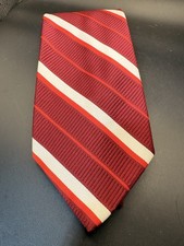 Chadwick Wembley Red White Diagonal Stripe Neck Tie Textured Classic Mens