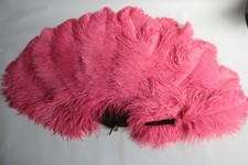 Antique Large Pink Ostrich Feather Fan 69540 