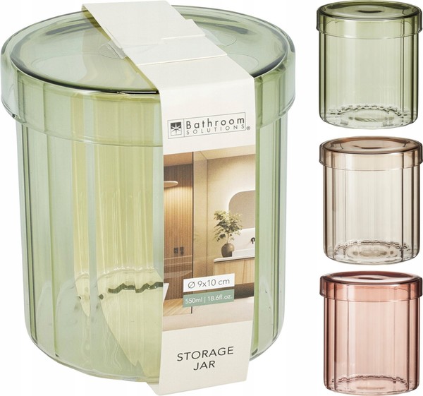 GlasbehäLter, Aufbewahrungsglas FüRs Badezimmer, Farbmix, 550 Ml, 1 StüCk.-image