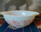 Vintage Pyrex 443 Cinderella Mixing Bowl 2.5 Qt Gooseberry White Pink Pristine