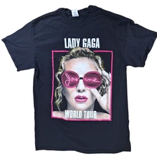 Lady Gaga T-Shirt Mens MEDIUM Joanne 2017 World Tour 2-Sided Graphics