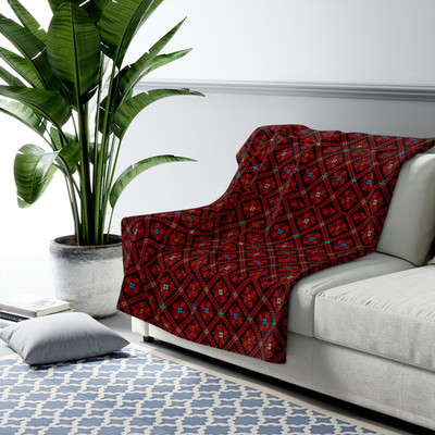 Red Sherpa Fleece Blanket Bold Cozy Home Accent