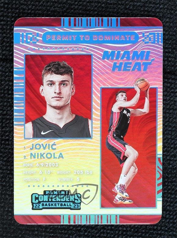 2022-23 Panini Contenders Permit to Dominate Nikola Jovic #10 Rookie RC 12wc