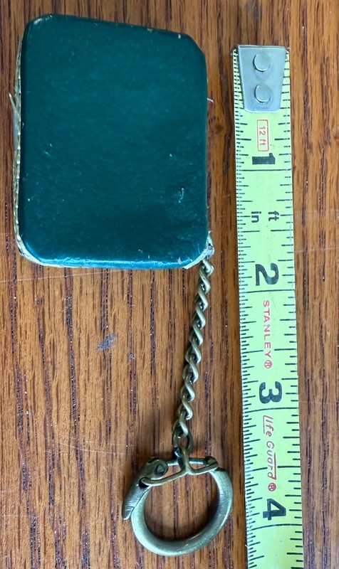VINTAGE LEATHER EEL SKIN photo locket key chain circa 1940