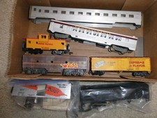 Lot of 7 Vintage HO Scale Incomplete Freight and Passenger Cars