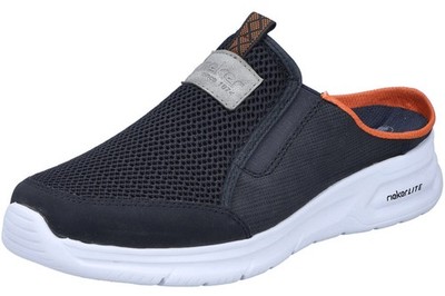 Rieker Pantolette Blau B7390-14 Herren Schuhe Sommer Clogs