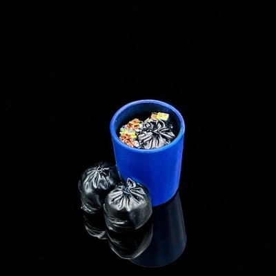 1/64 Diorama Full Rubbish Bin Rubbish Bags Combo City Garage Scene Props Model