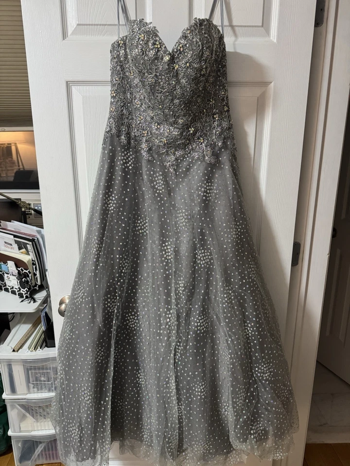 Официальное платье (выпускной) вышитый кружева и туфель - серый - Изображение 3 из 3