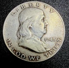1948-D Franklin Half Dollar 90% Silver Coin VF Details