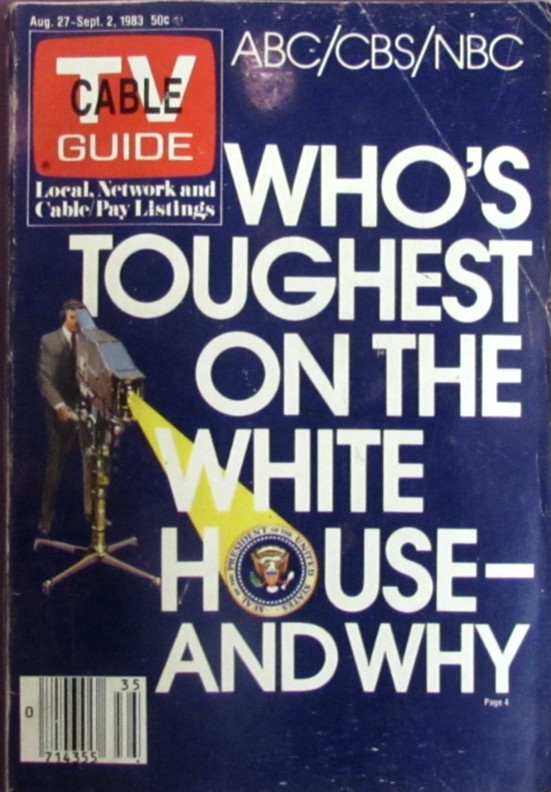VINTAGE TV GUIDE  AUGUST 27  1983  WHO'S TOUGHEST  ON THE  WHITE  HOUSE  &  WHY