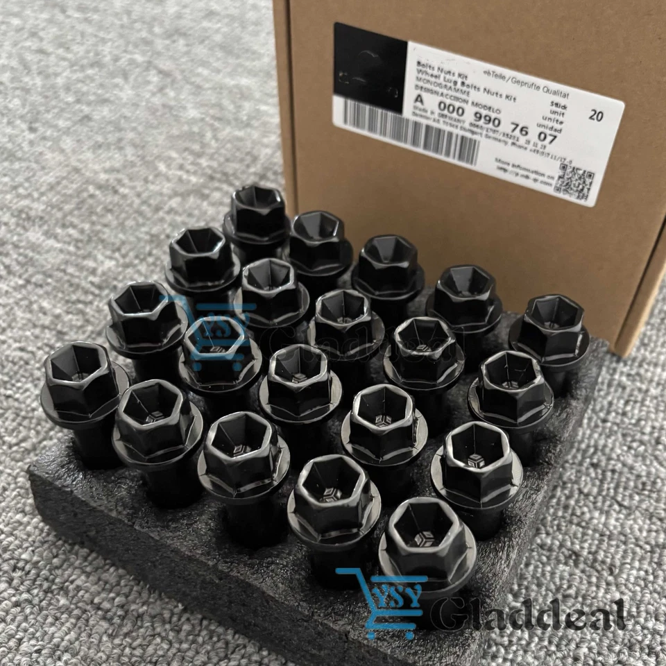 Juego de 20 tuercas de pernos de rueda para Mercedes Benz S500 GLK350 S550 CL500 GL450 Foto 3 de 4