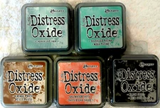 Ranger Tim Holtz Distress Oxide Ink Pads 3" x 3" Lot of 5