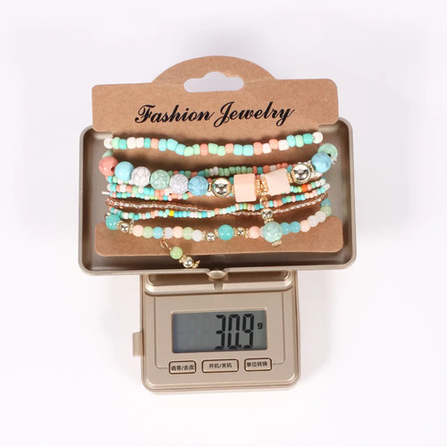 Juego de pulsera de cuentas bohemias hechas a mano para mujer cadena de cuentas coloridas de verano - Imagen 6 de 39