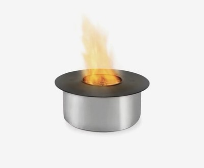 Ecosmart AB8 14'' Compact Round Black Ethanol Fireplace Burner Eco Friendly