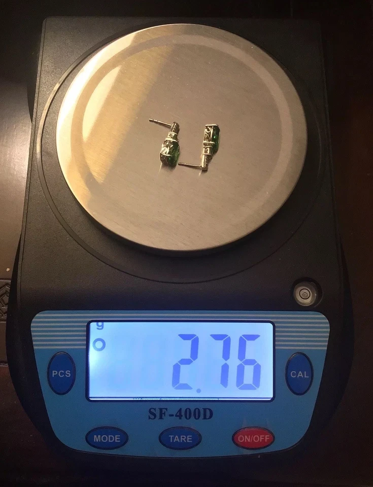 Pendientes TSAVORITA Plata de Ley 925 8x10mm Pendientes TSAVORITA GRANATE GRATIS Foto 4 de 4