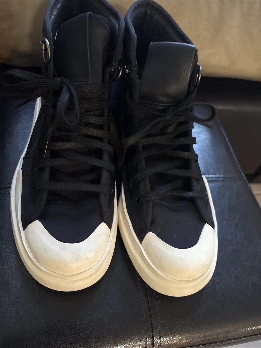 Size 12.5‎ Adidas Y-3 Ajatu Court High Black Cream Mens Athletic Sneakers HQ5967 Adidas Y-3 Ajatu Court High Black Cream White for sale | eBay main image 3