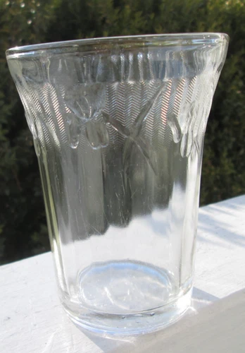 Jeannette IRIS AND HERRINGBONE Crystal Flat Water Tumbler glass