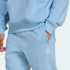 adidas Trefoil Essentials Cozy Pants Men's size M Zip Pockets Ash Blue