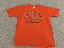 Vintage Diamond Star Skeleton Shuffle Halloween Orange Shirt Made in USA Large