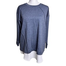 Simply Vera Vera Wang Women's Top Tunic NWT Blue Chiffon Hem 3/4 Sleeve Size S
