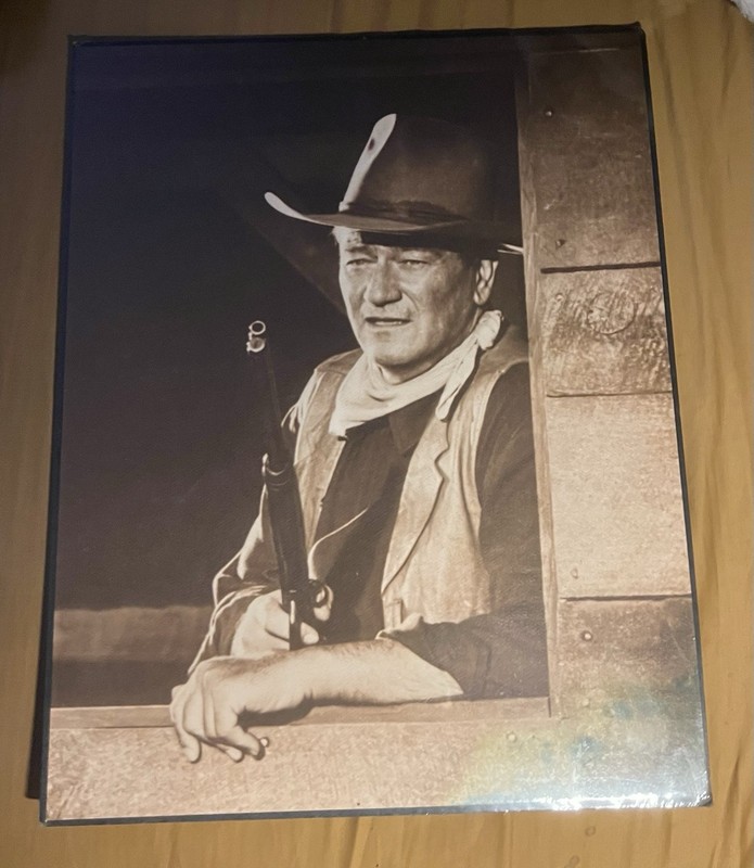 John Wayne Gold Star Collection Photo With Description Card In Plastic