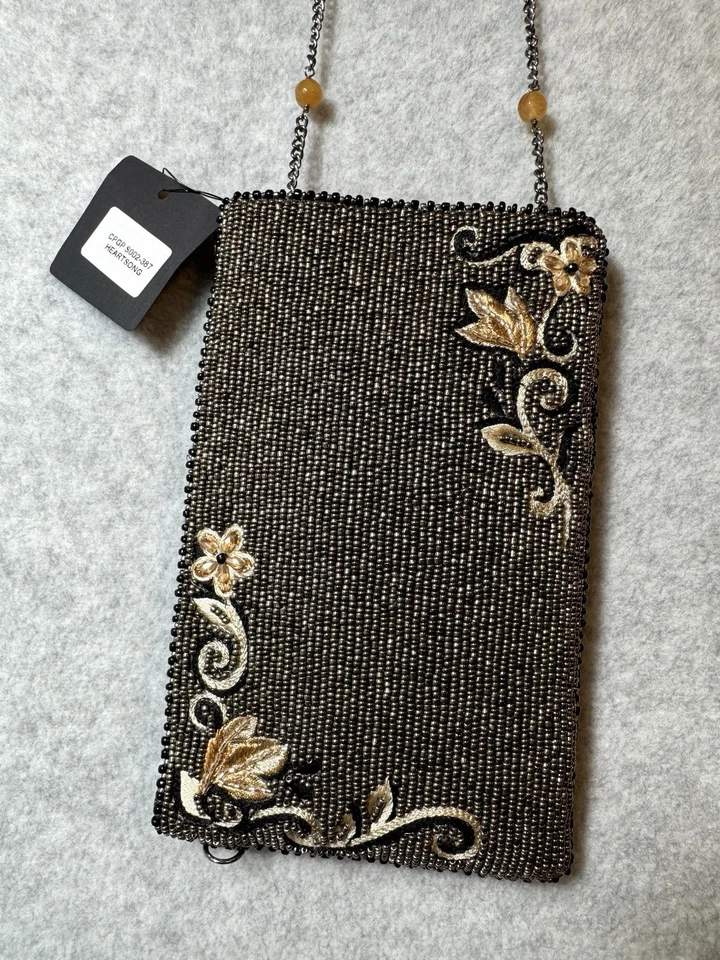 Mary Frances Heartsong Cartera Bandolera Teléfono Bolso sin asas Bolso de mano Corazón Negro NUEVO Foto 2 de 4