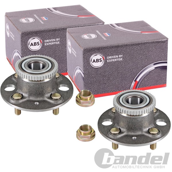 2X A.B.S. Radlager/Radnabe Mit ABS-RING Hinten Passend FüR Honda Civic | 201015-image