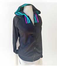 Adidas Climalite Jacket Womens Sz S Full Zip Hoodie Black Teal Purple EUC