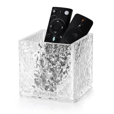 Remote Control Holder, Acrylic Desk Organizer Stone Texture TV Remote Holder 