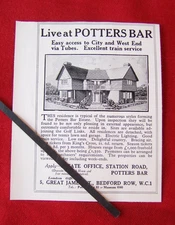THE POTTERS BAR ESTATE 1925 ORIGINAL VINTAGE ADVERT