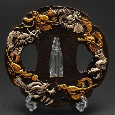 XG XG318 Tsuba Copper Ground Gold Silver Plated